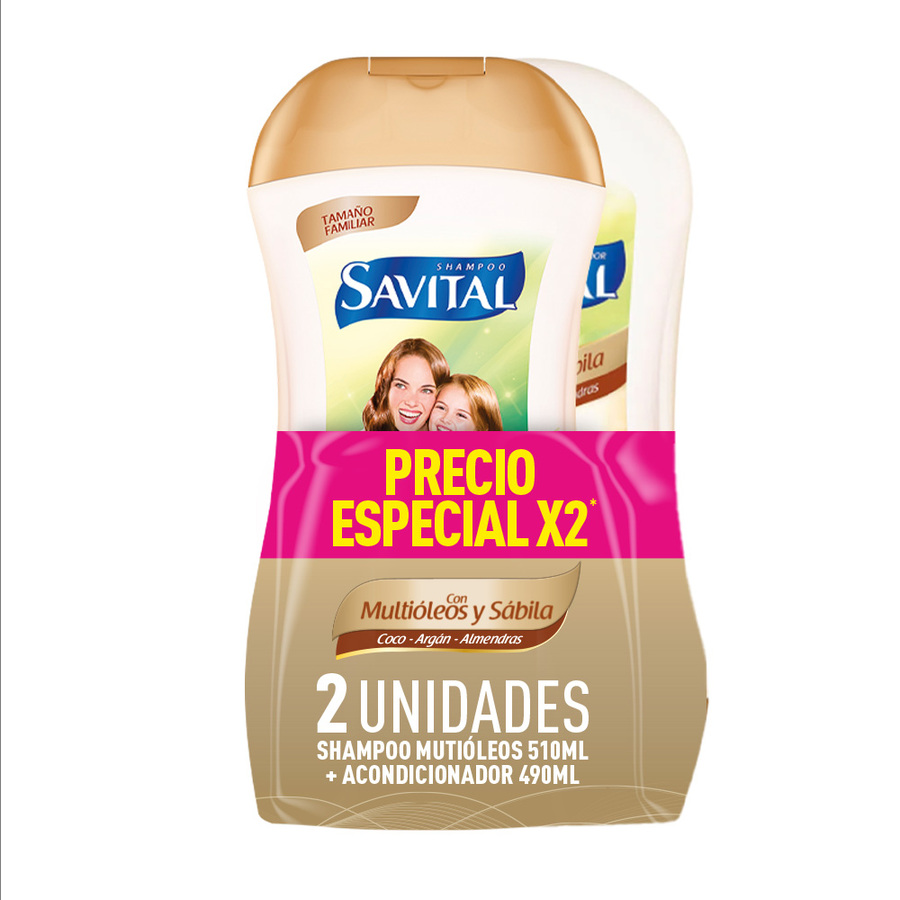 Imagen de Shampoo + acondicionador savital multole+aco-pack 550ml
