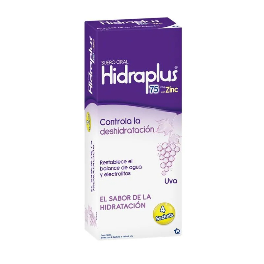 Imagen de  HIDRAPLUS HIDRAPLUS 75 ZINCx100ML UVA SACHEx4