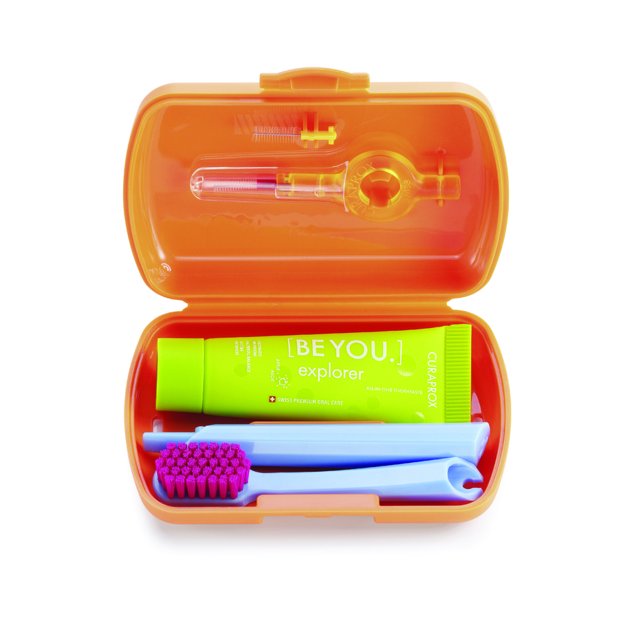 Imagen de Curaprox travel set naranj-pas