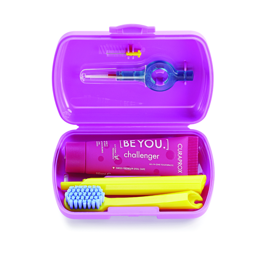 Imagen de Curaprox travel set rosado-pas