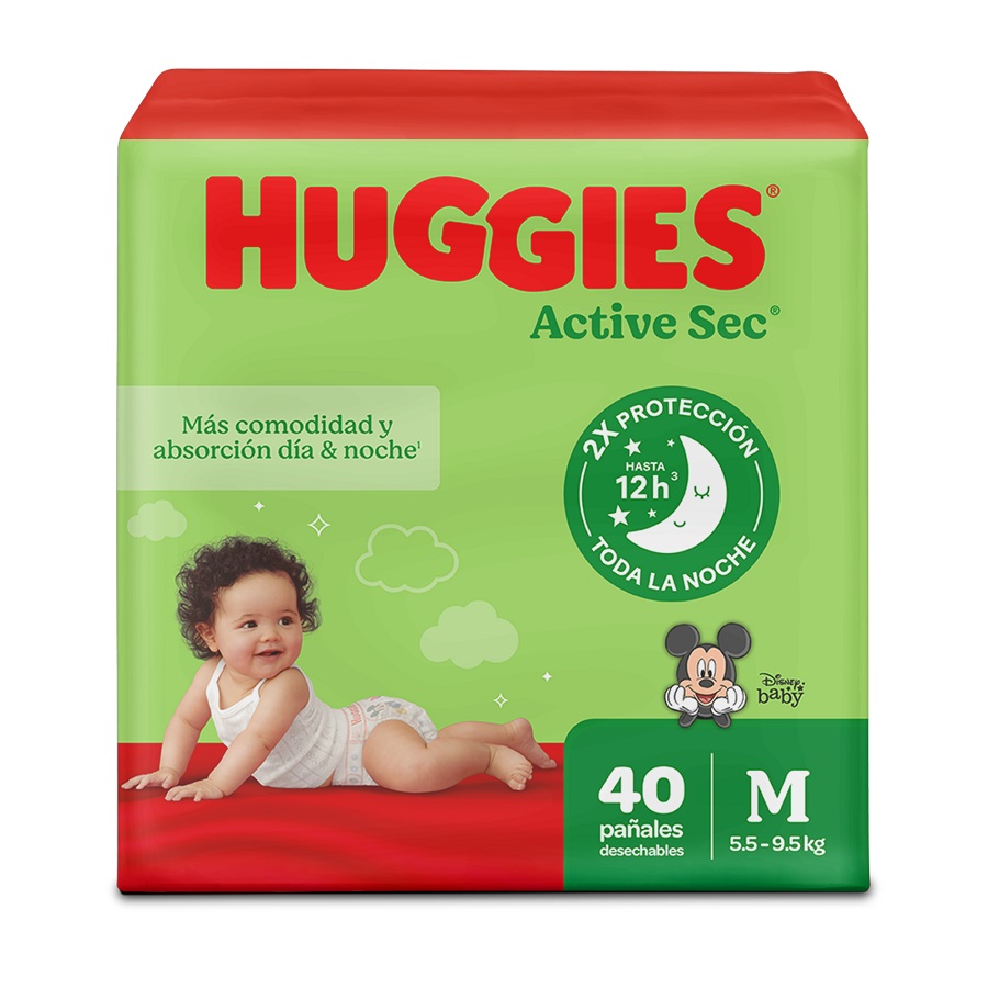 Imagen de Pañal hugg actsec xtra flex m/2x40