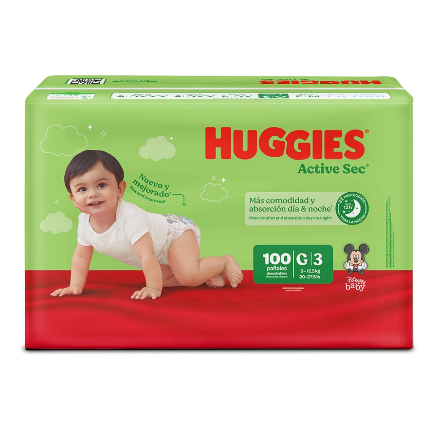 Imagen de  HUGGIES PAÑAL HUGG ACTSEC XTRA FLEX G/3x100 108781