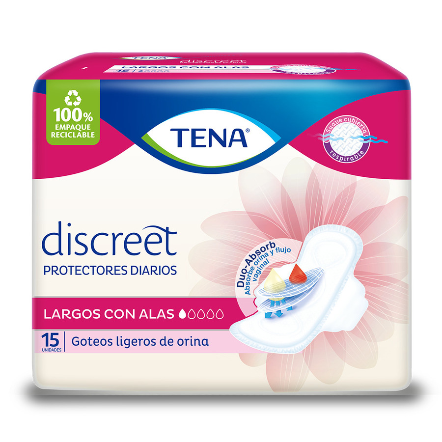 Imagen de  TENA PROTEC TENA DISCRET LARGO C-ALASx15 108971