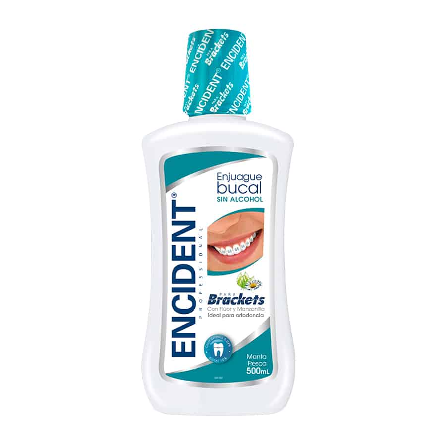 Imagen de Enjuague dental encident brackets menta 500 ml