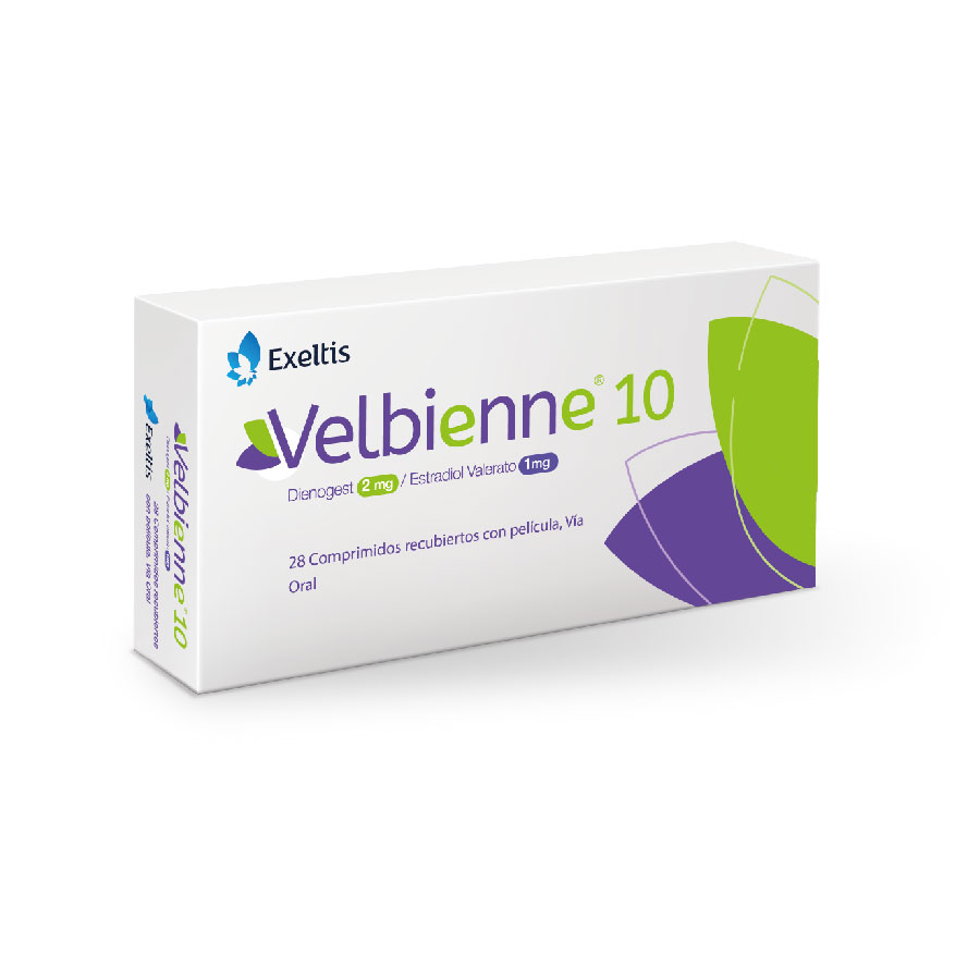 Imagen para  VELBIENNE 10 2/1 mg EXELTISFARMA x 28 Comprimido Recubierto                                                                     de Pharmacys