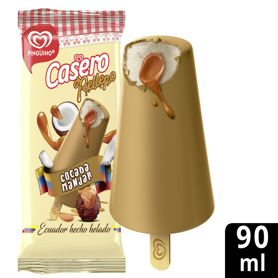 Imagen de  PINGÜINO Paleta Helado Casero Relleno Cocada Manjar 90 ML 110002