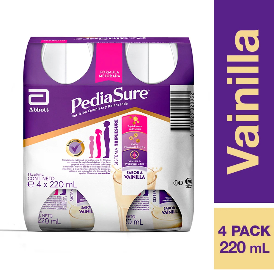 Imagen de  PEDIASURE TRIPLESURE PEDIASURE LIQ VAINILLAx220MLx4PACK 110072