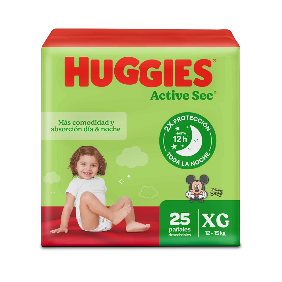 Imagen de Pañal hugg actsec xtra-flex xgx25