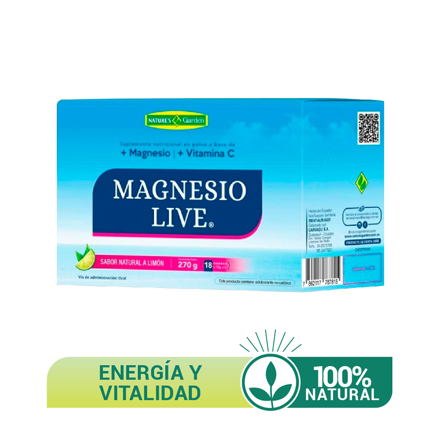 Imagen de  NATURE'S GARDEN MAGNESIOLIVE NATU-LIMON SOBx15GRx18 x 18