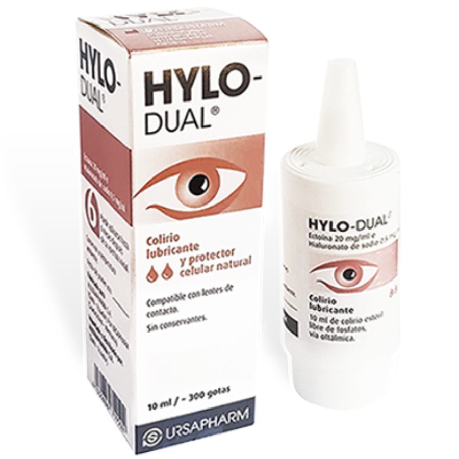 Lubricante Oftálmico HYLO DUAL 20 mg x 0,5 mg en Gotas 10 ml