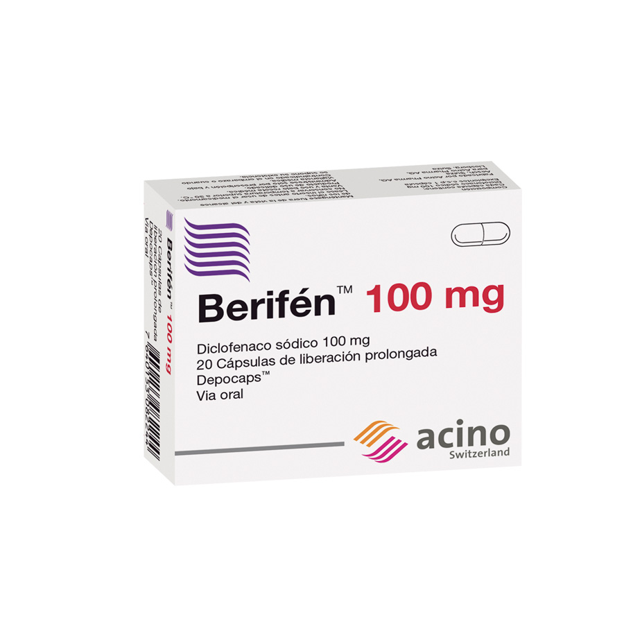 Imagen de Berifen 100mg acino pharma cápsulas retard