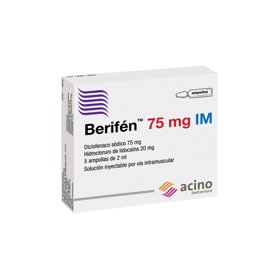 Imagen para  BERIFEN 75 mg ACINO x 5 Solución Inyectable                                                                                    de Pharmacys