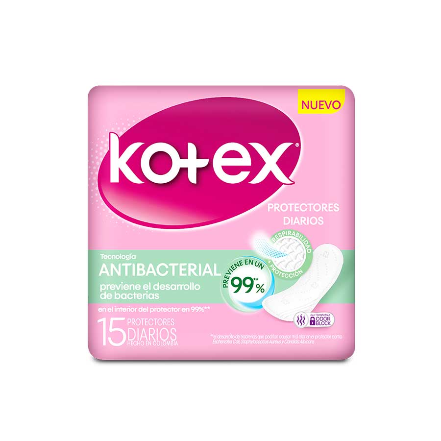 Imagen de Protectores diarios kotex antibacterial 15 unidades