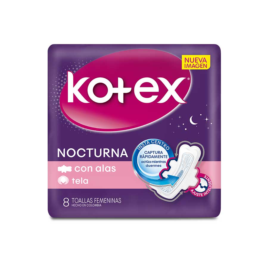 Imagen de Toalla sanitaria kotex nocturna con alas 8 unidades