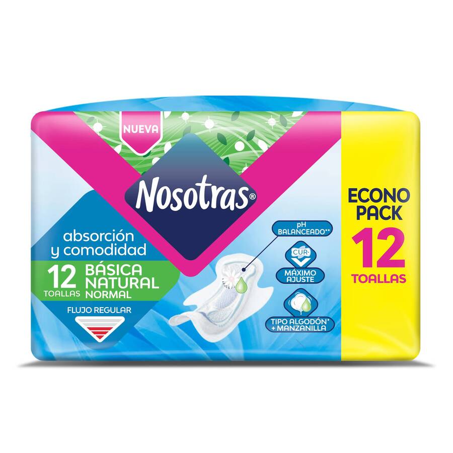 Imagen de Toalla sanitaria nosotras básica alas x 12 unds