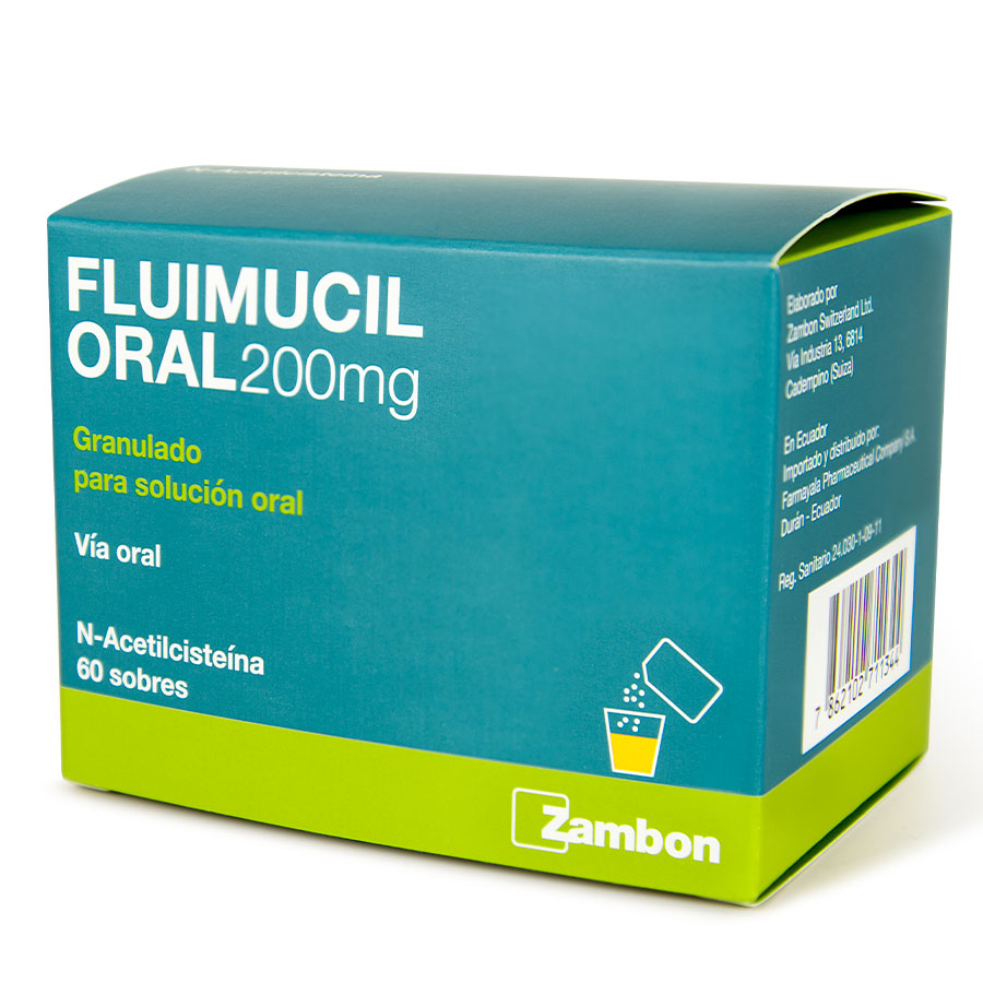 Imagen de Fluimucil Oral 200 Mg En Polvo 60