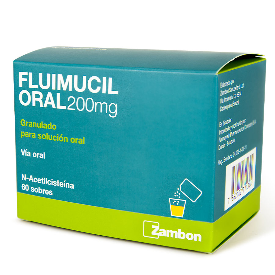 Imagen de Fluimucil oral 200 mg en polvo x 60