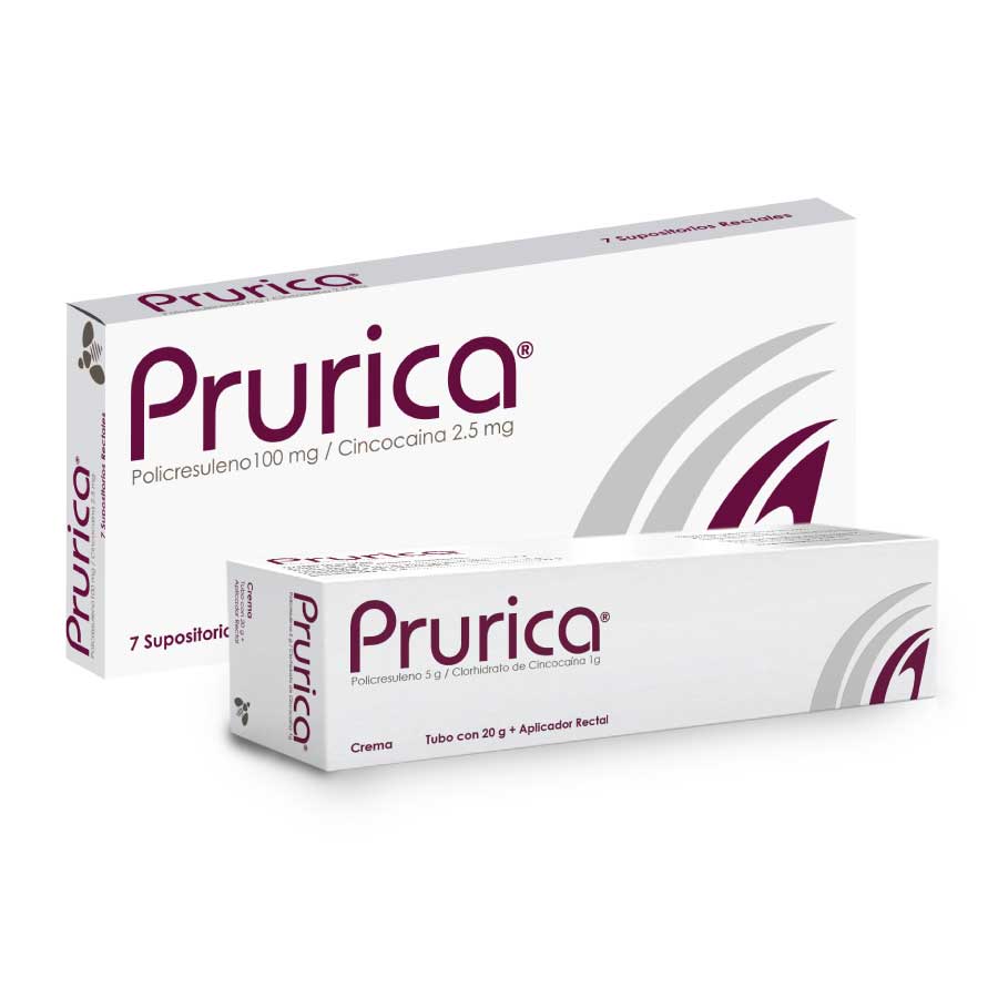 Imagen para  PRURICA 100 mg x 2.5 mg EUROSTAGA x 7 Supositorio                                                                               de Pharmacys