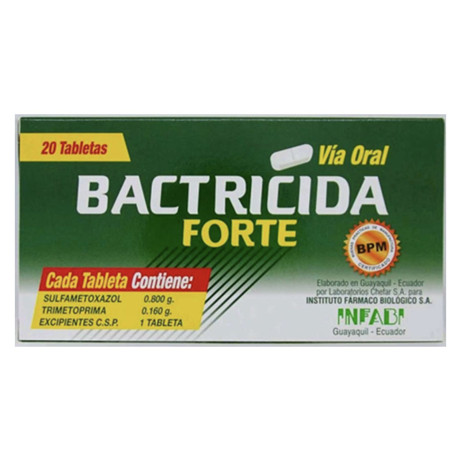Imagen para  BACTRICIDA 160 mg x 800 mg INFABI x 20 Tableta                                                                                  de Pharmacys