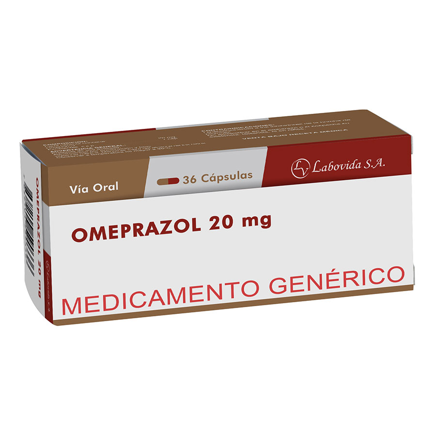 Imagen de  OMEPRAZOL 20 mg LABOVIDA x 36 Cápsulas