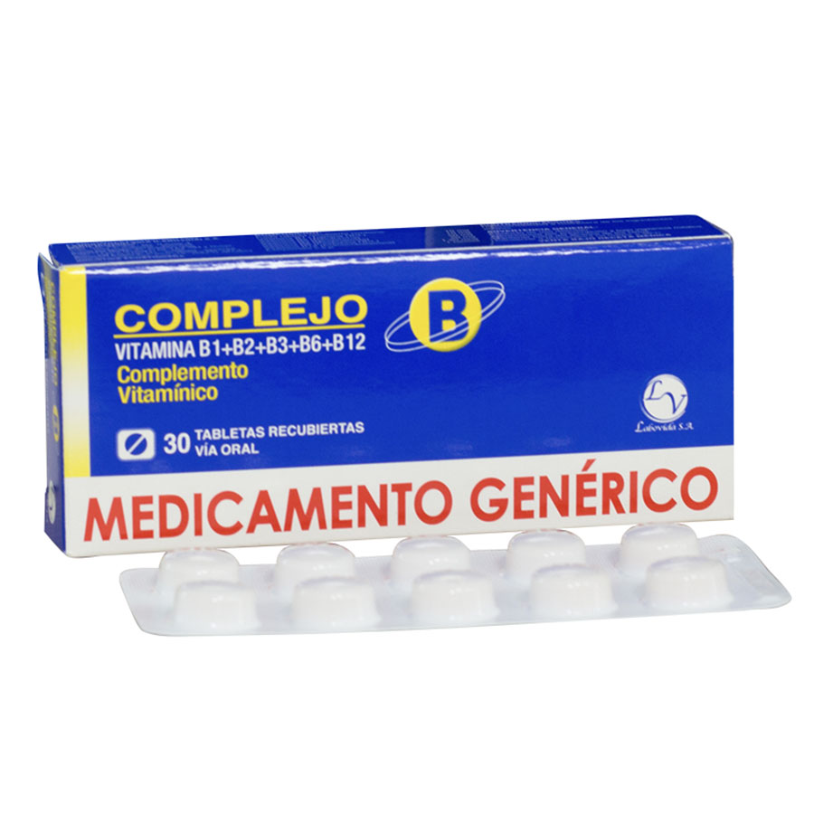 Imagen para  COMPLEJO B LABOVIDA x 30 Neurótropo Tableta Recubierta                                                                         de Pharmacys