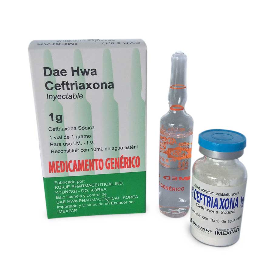 Imagen de  CEFTRIAXONA 1 g PHARMATECNO Ampolla Inyectable