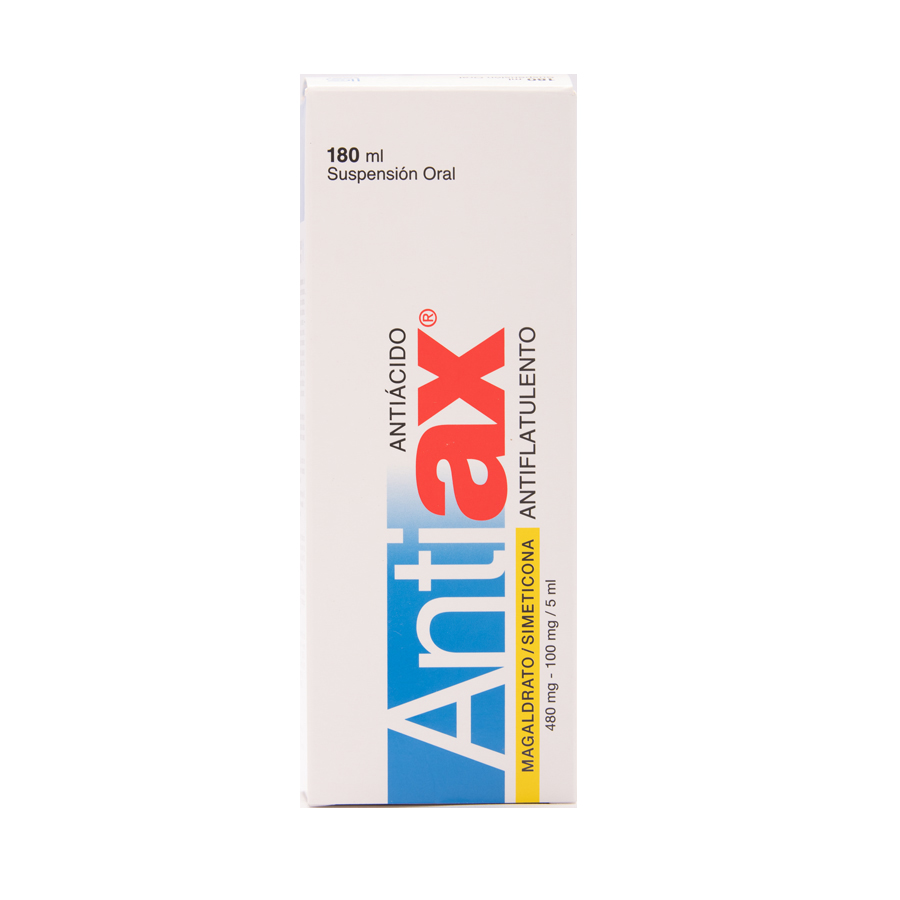 Imagen de  Antiácido ANTIAX 480 mg x 100 mg Suspensión 180 ml