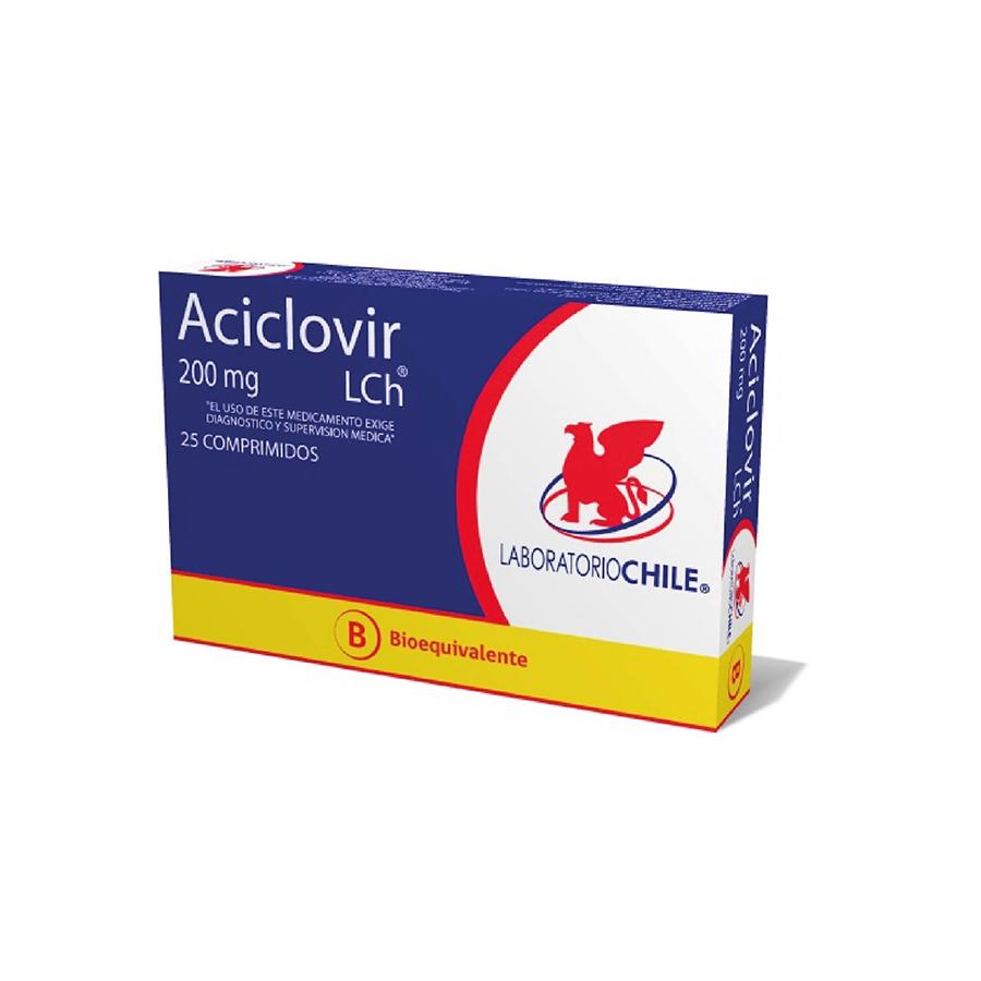 Imagen para  ACICLOVIR 200mg LABORATORIOS CHILE x 25 Comprimidos                                                                             de Pharmacys