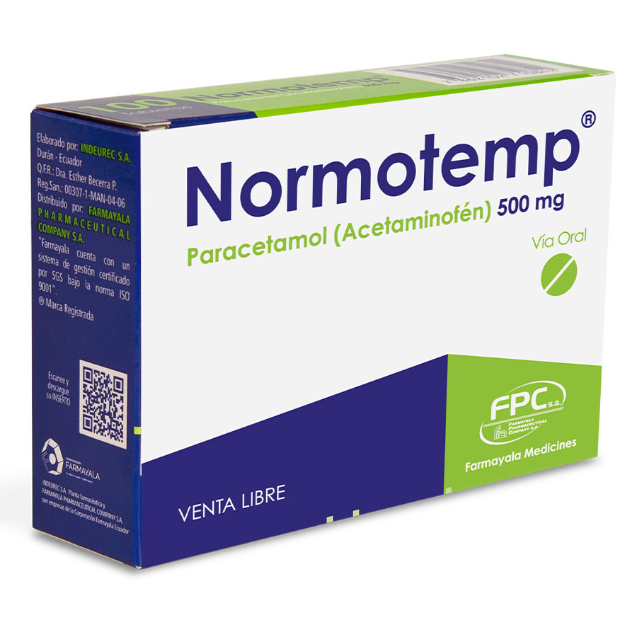 Imagen para  NORMOTEMP 500mg FARMAYALA x 100 Tableta                                                                                         de Pharmacys