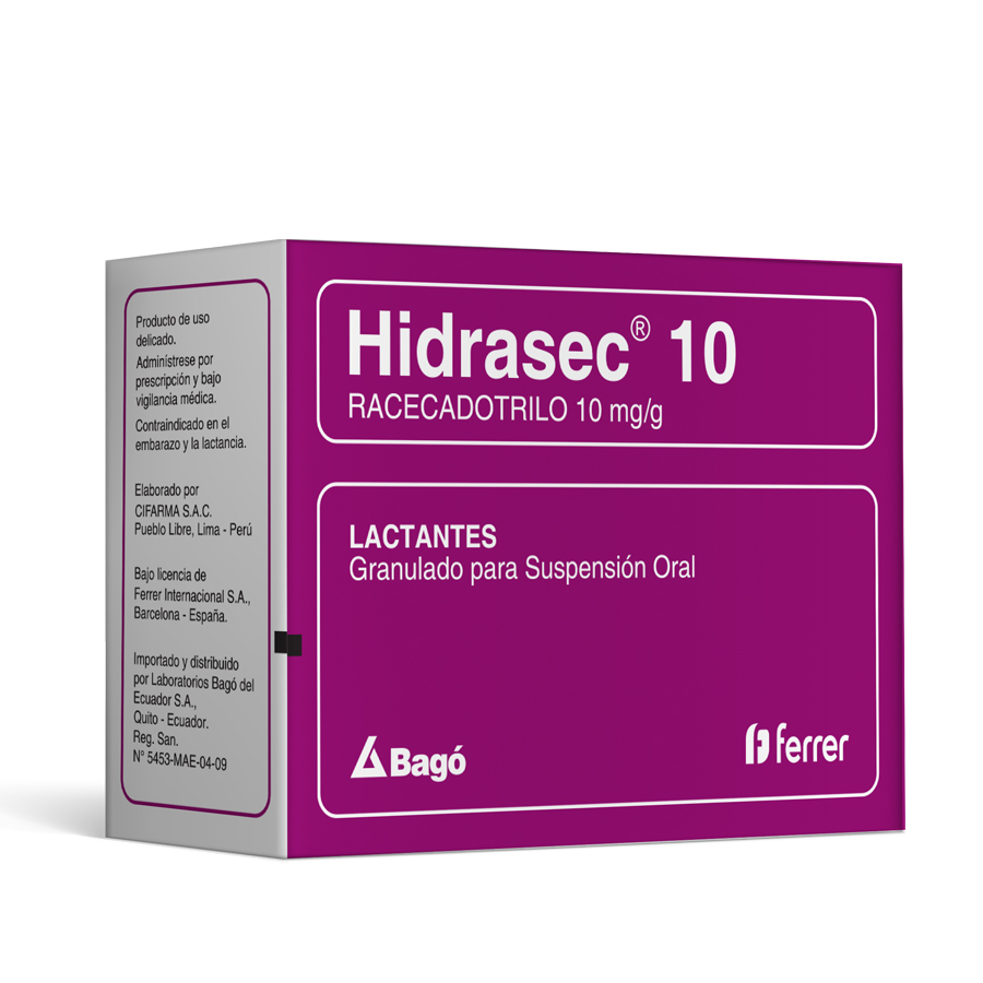 Imagen para  HIDRASEC 10 mg x 18 en Polvo Durazno                                                                                            de Pharmacys