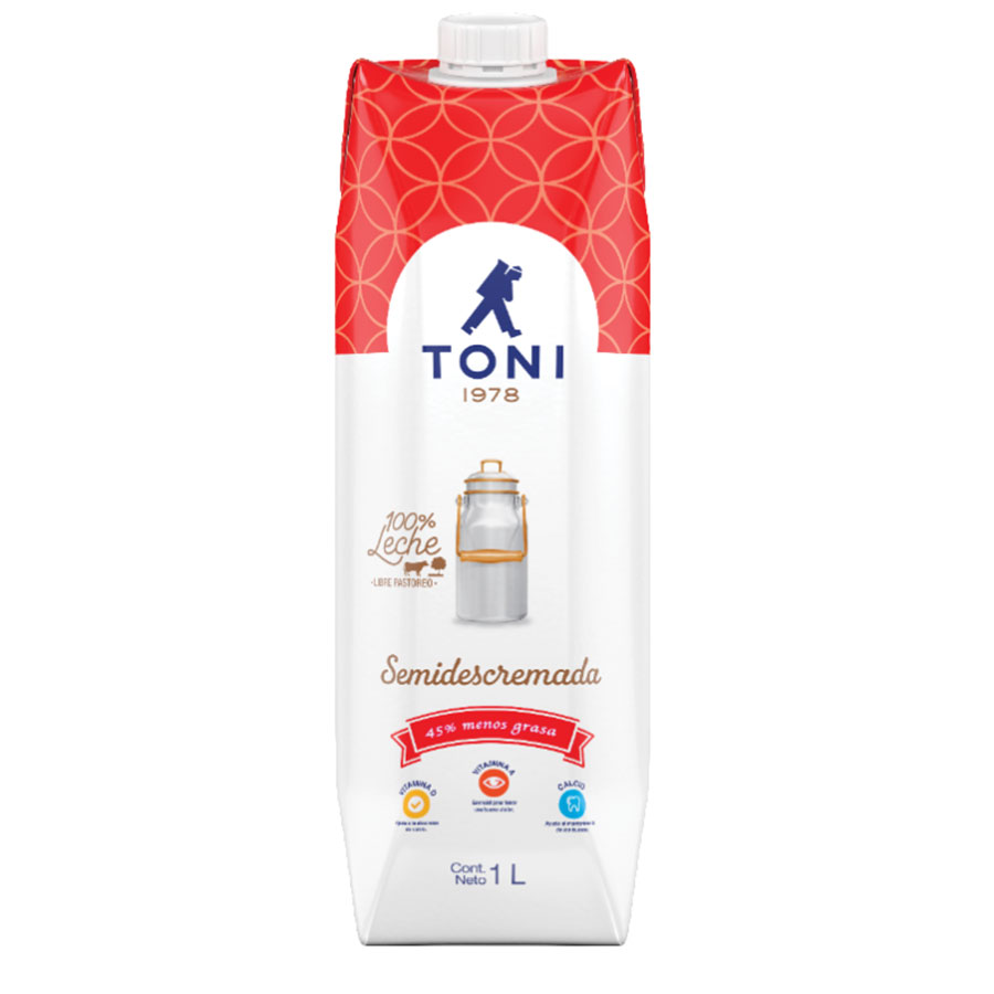 Imagen de  Leche TONI Semidescremada Tetrapack 18502 1 litro