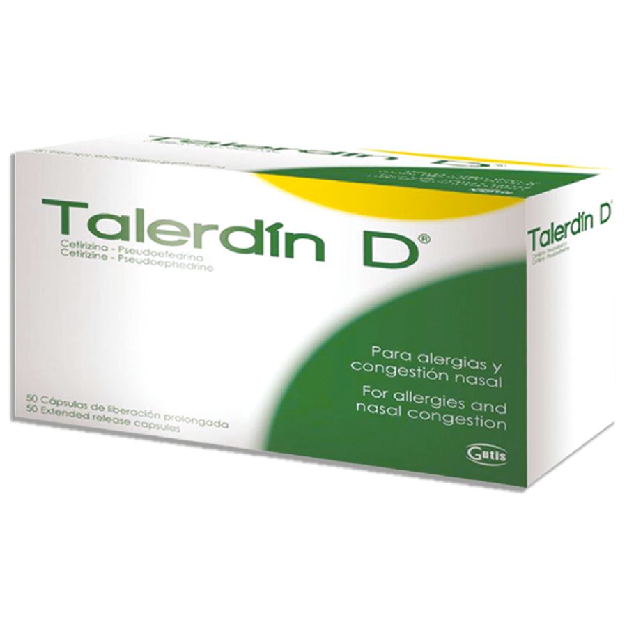 Imagen para  TALERDIN 5 mg x 120 mg GUTIS x 10 Cápsulas                                                                                     de Pharmacys