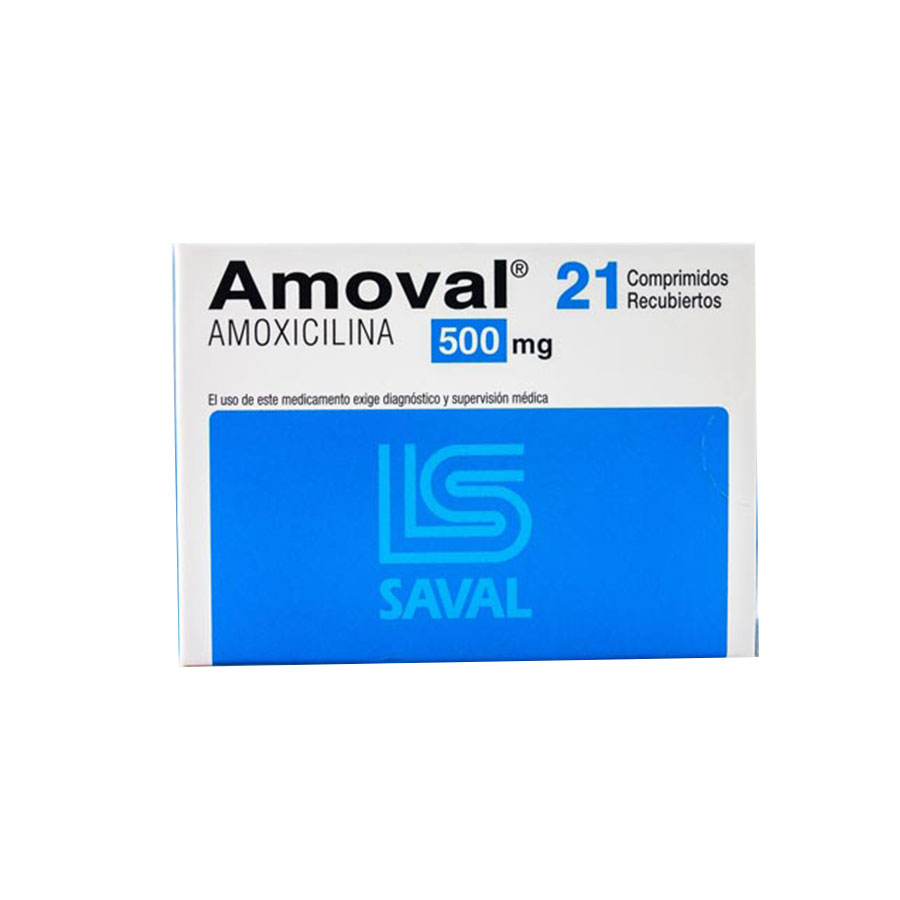 Imagen de  AMOVAL 500 mg ECUAQUIMICA x 21 Comprimido Recubierto