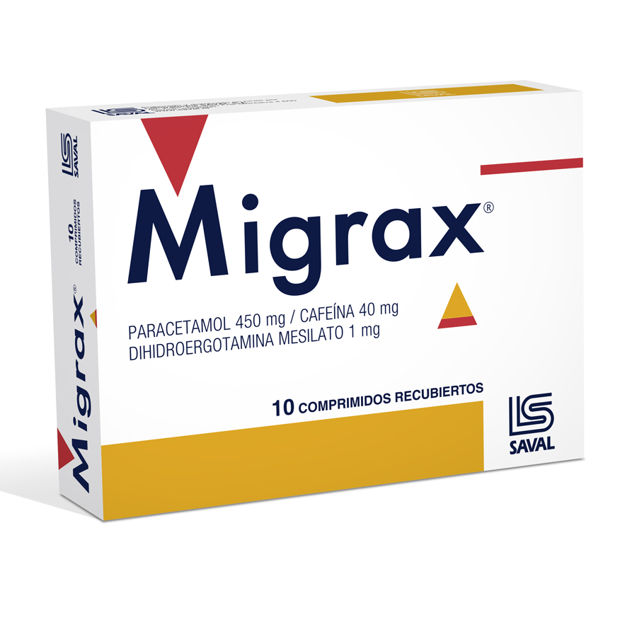 Imagen de  MIGRAX 1 mg x 40 mg x 450 mg ECUAQUIMICA x 10 Comprimidos