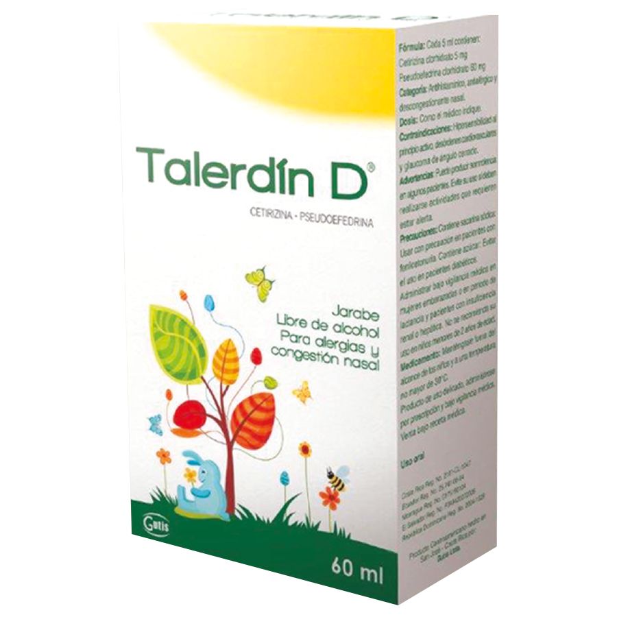 Imagen de  TALERDIN 5 mg x 60 mg GUTIS Jarabe