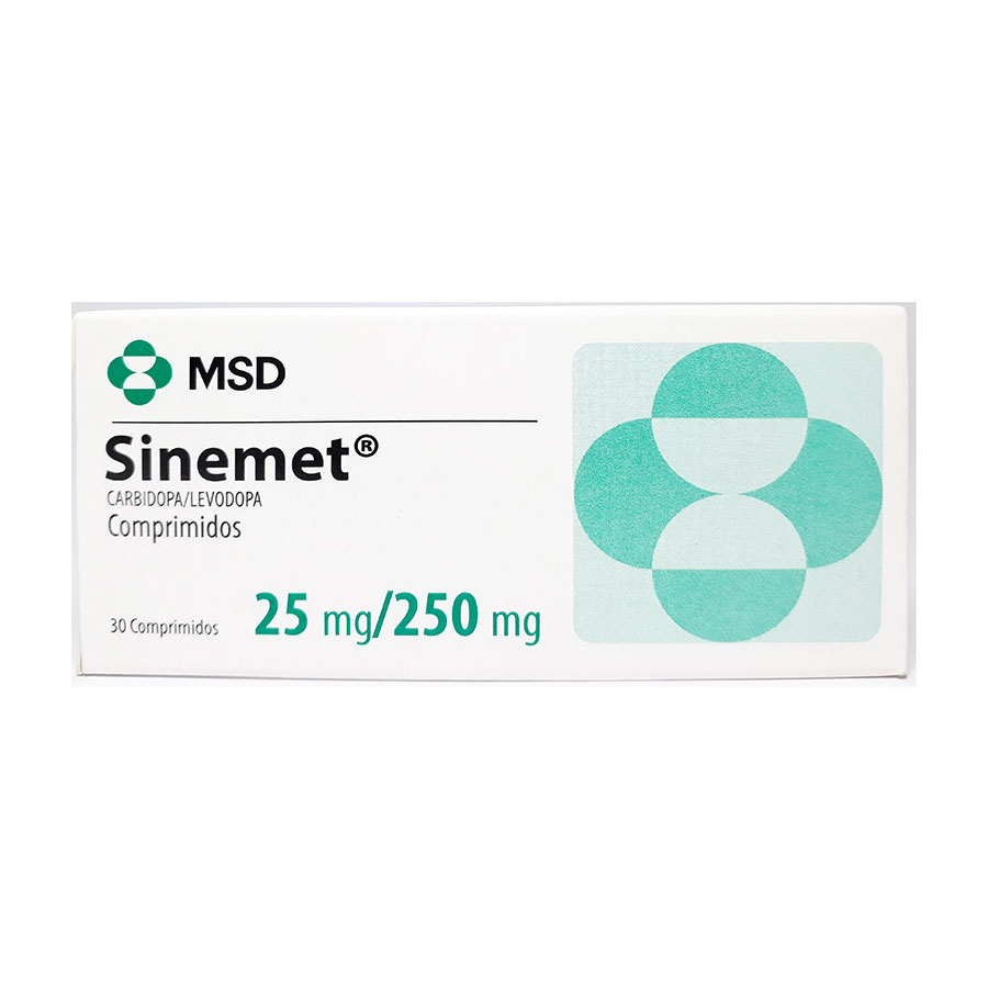 Imagen de  SINEMET 25 mg x 250 mg ORGANON x 30 Tableta