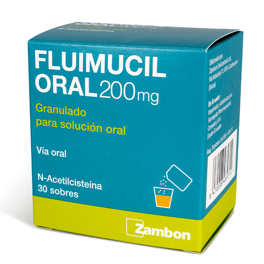 Imagen de Fluimucil 200 mg en polvo x 30