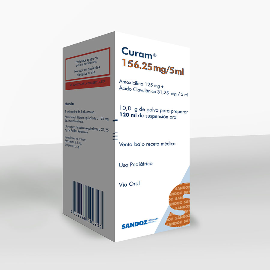 Imagen de  CURAM 156.25 mg x 5 ml NOVARTIS Suspensión