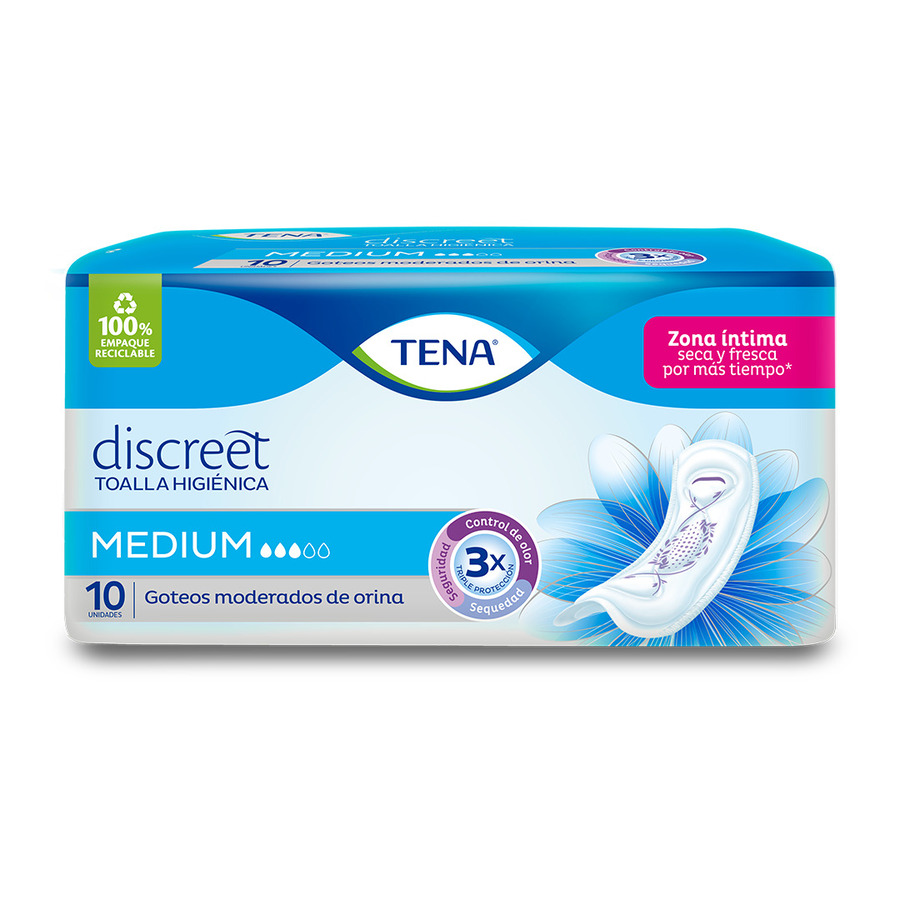 Imagen de Toalla De Incontienencia Tena Discreet Medium 10 Unidades