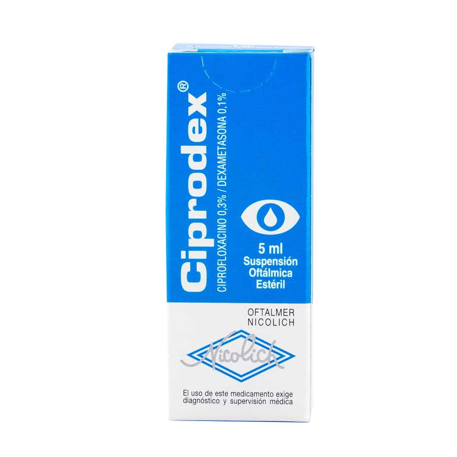Imagen de  CIPRODEX 3 mg x 1 mg ECUAQUIMICA Gota Oftálmica
