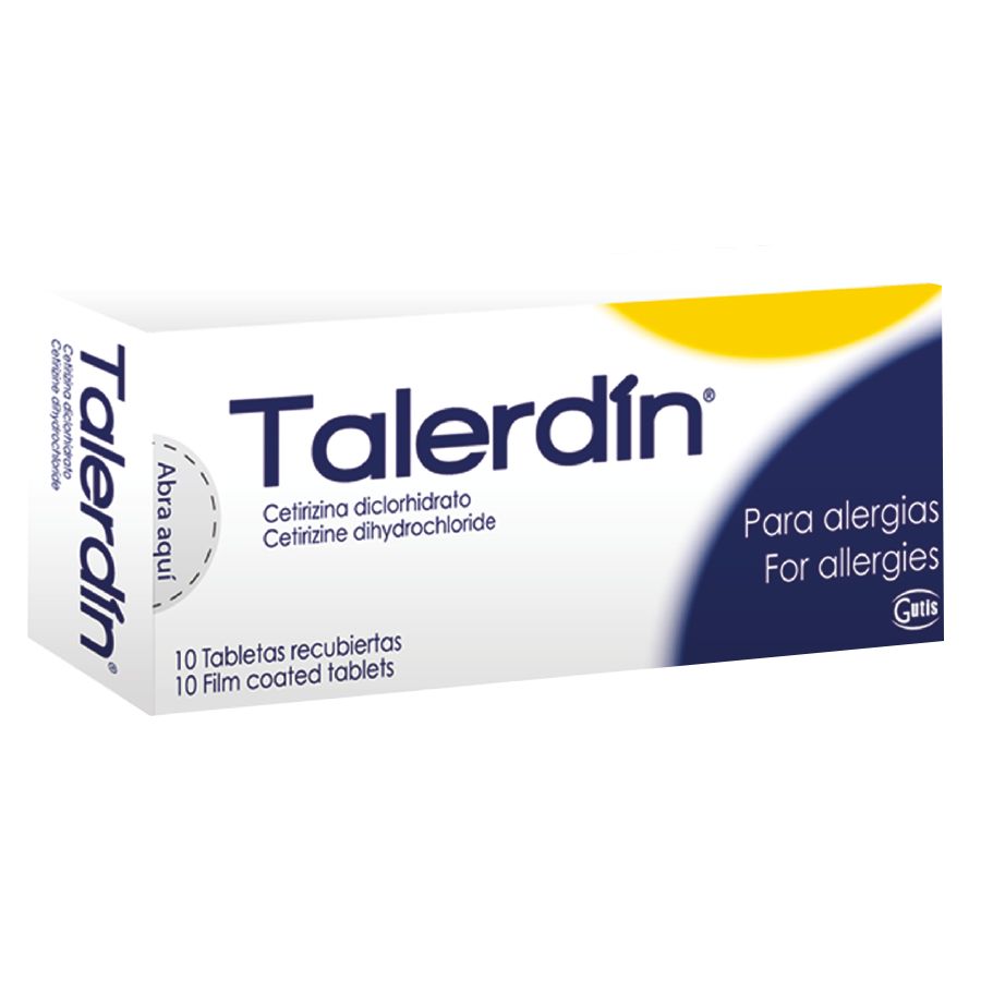 Imagen para  TALERDIN 10 mg GUTIS x 10 Tabletas Recubiertas                                                                                  de Pharmacys