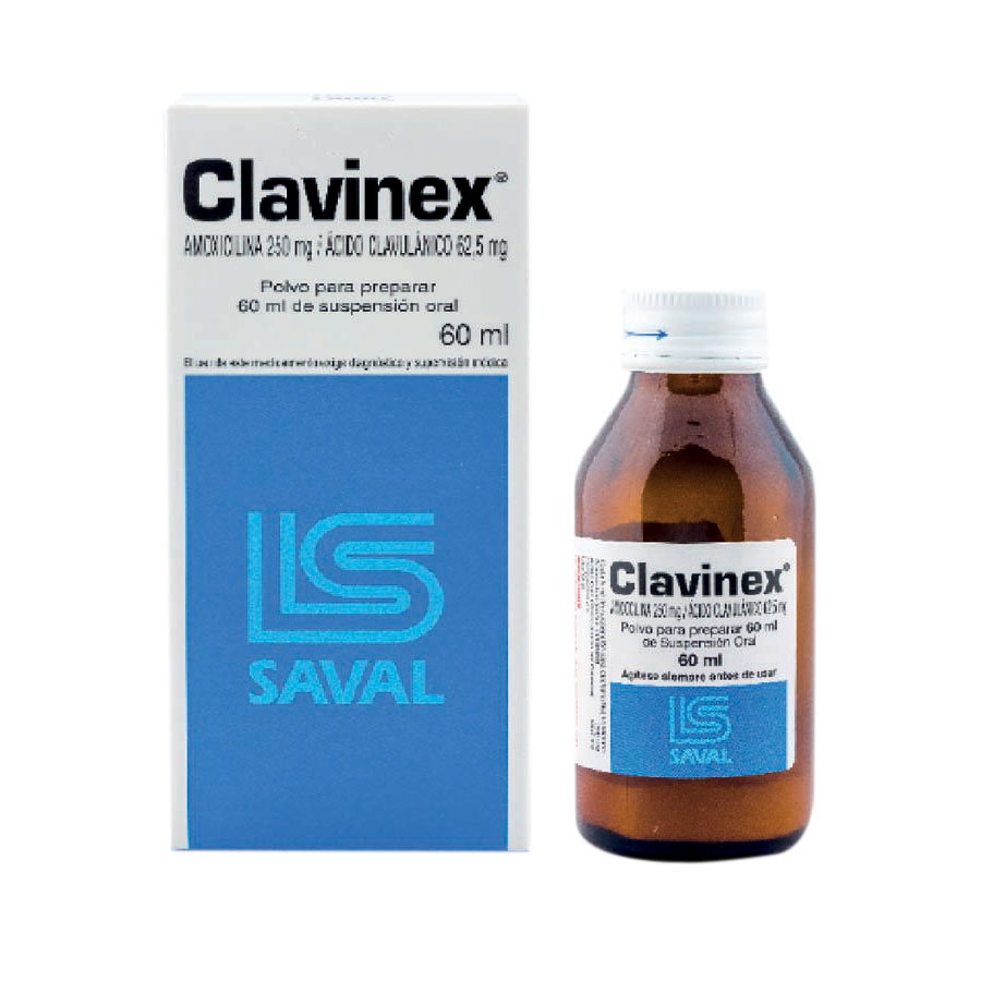 Imagen de  CLAVINEX 250 mg x 62.5 mg ECUAQUIMICA Suspensión