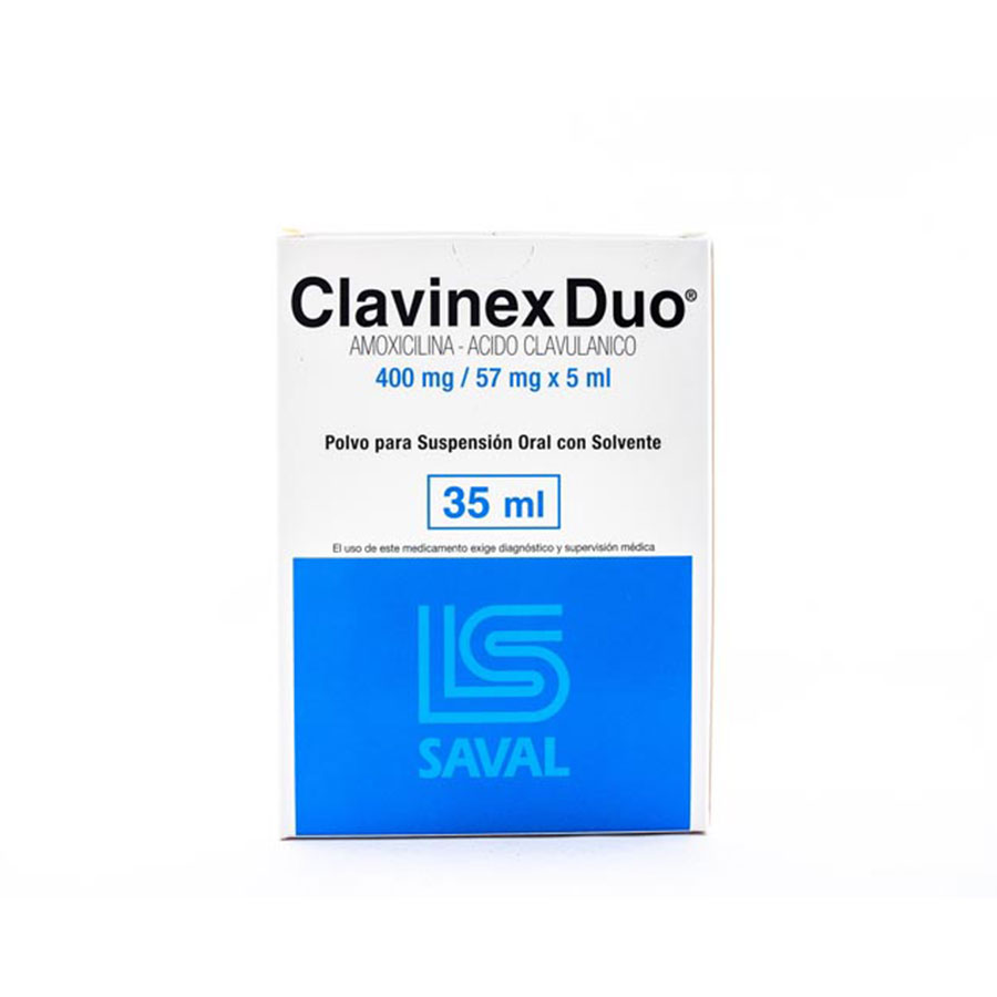 Imagen de  CLAVINEX 400 mg x 57 mg ECUAQUIMICA Duo Suspensión