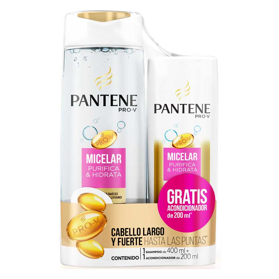 Imagen de Shampoo pantene micelar + acondicionador 400 ml + 200 ml