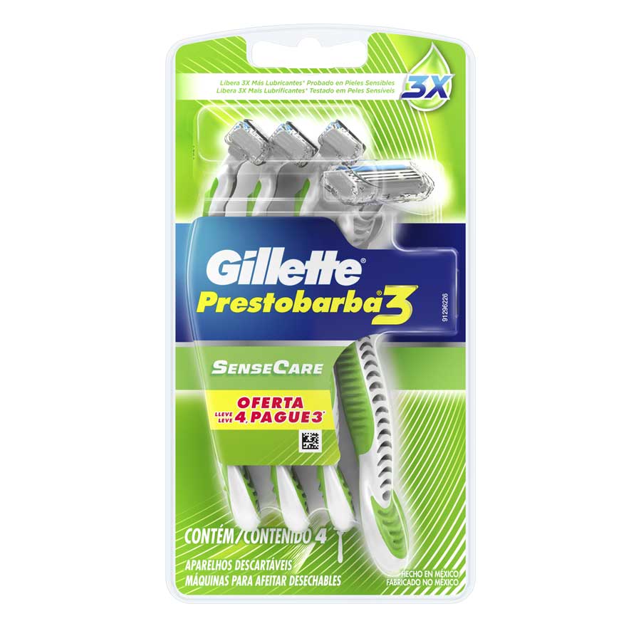 Imagen de  Afeitadora GILLETTE 3 Sensitive Care 27107 4 unidades