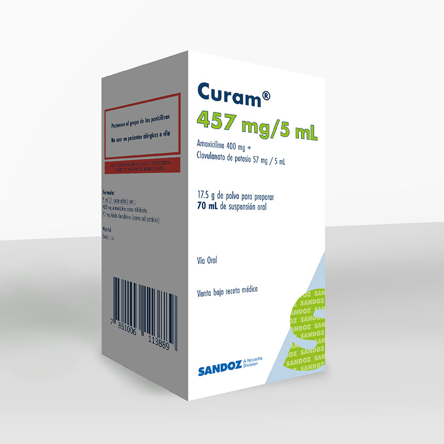 Imagen de  CURAM 400 mg x 57 mg / 5 ml. NOVARTIS Suspensión