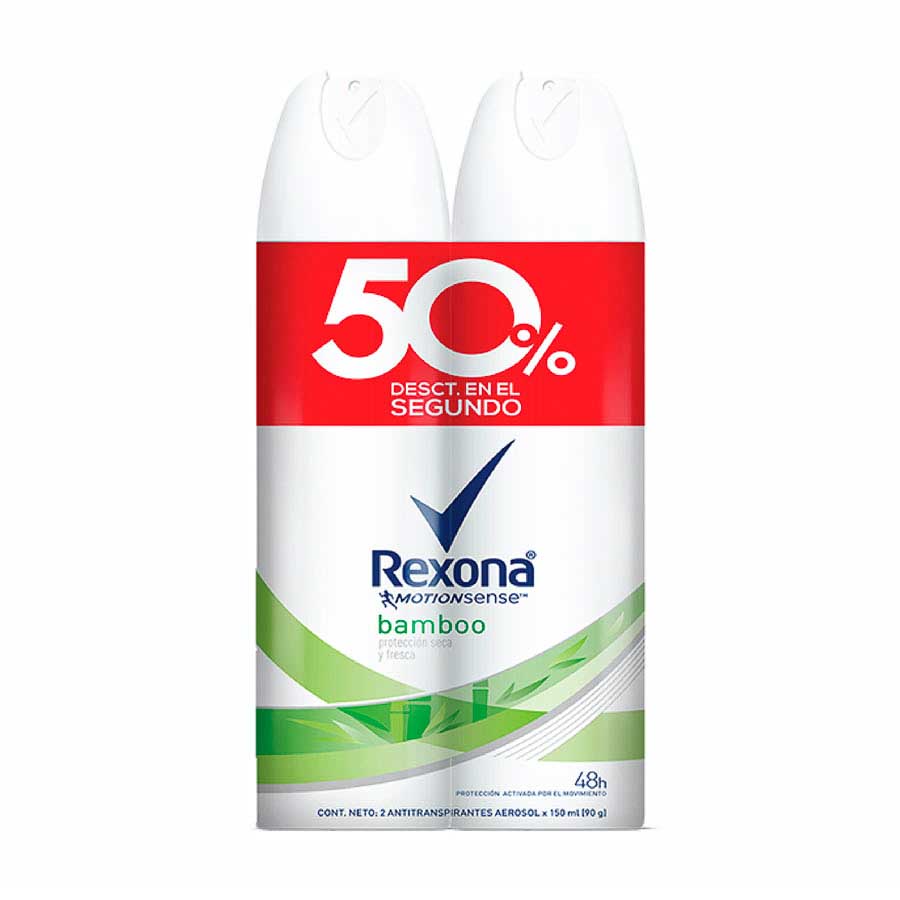 Imagen de Desodorante rexona bamboo aerosol 150 ml x 2