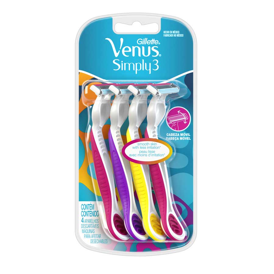 Imagen de Afeitadora desechable gillette venus simply 4 unidades