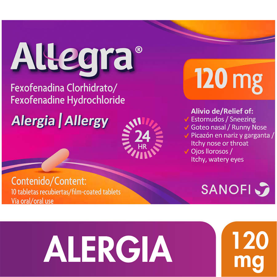Imagen de Allegra 120 mg tabletas recubiertas x 10