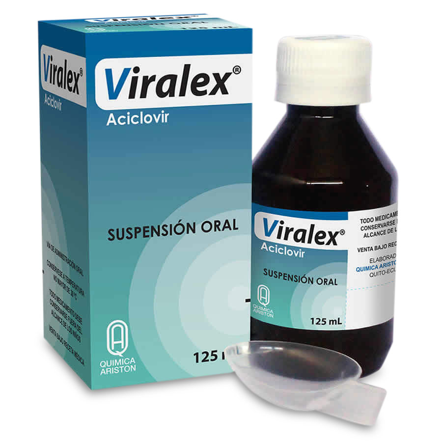 Imagen de  VIRALEX 200 mg/5 ml QUIMICA ARISTON RX Suspensión